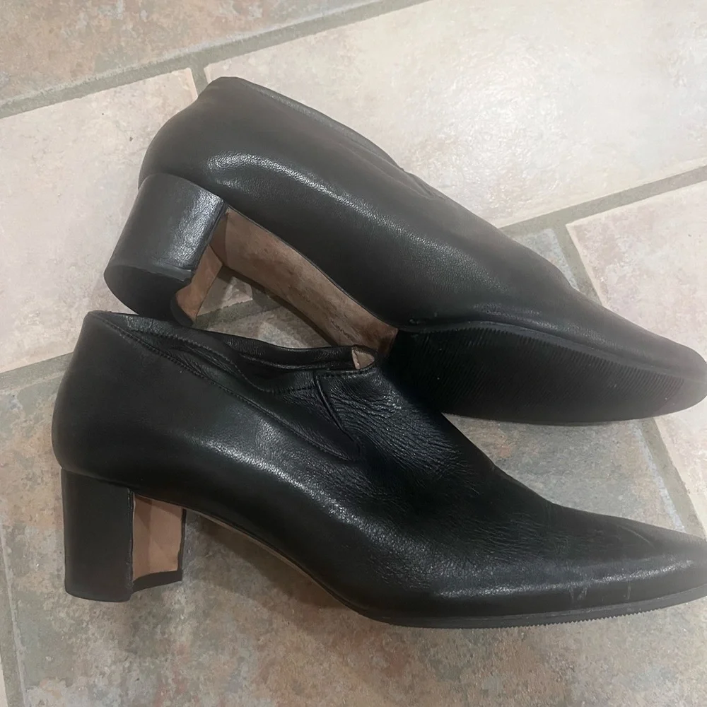Manolo Blahnik soft black leather booties ankle block heel 39 - Picture 8 of 9